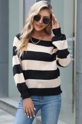 Pullover mit horizontalen Streifen und Raglanärmeln